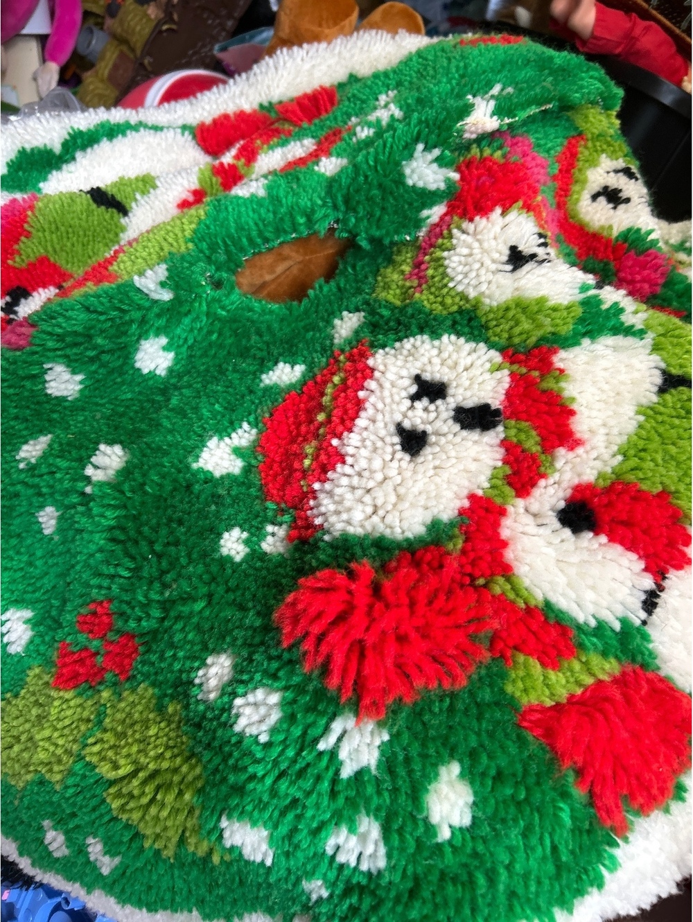 Handmade Christmas tree skirt